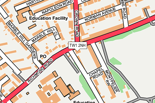 TW1 2NH map - OS OpenMap – Local (Ordnance Survey)