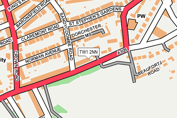 TW1 2NN map - OS OpenMap – Local (Ordnance Survey)
