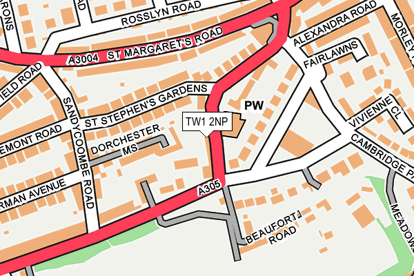 TW1 2NP map - OS OpenMap – Local (Ordnance Survey)