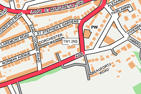 TW1 2NS map - OS OpenMap – Local (Ordnance Survey)