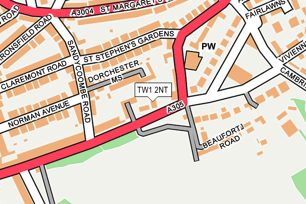 TW1 2NT map - OS OpenMap – Local (Ordnance Survey)