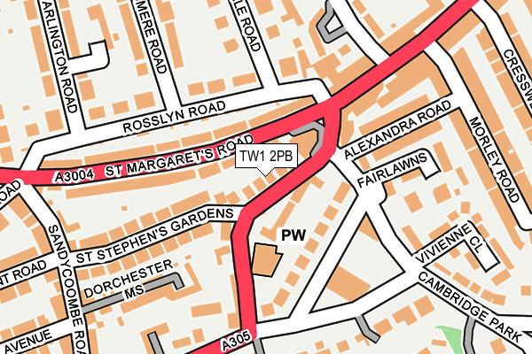 TW1 2PB map - OS OpenMap – Local (Ordnance Survey)