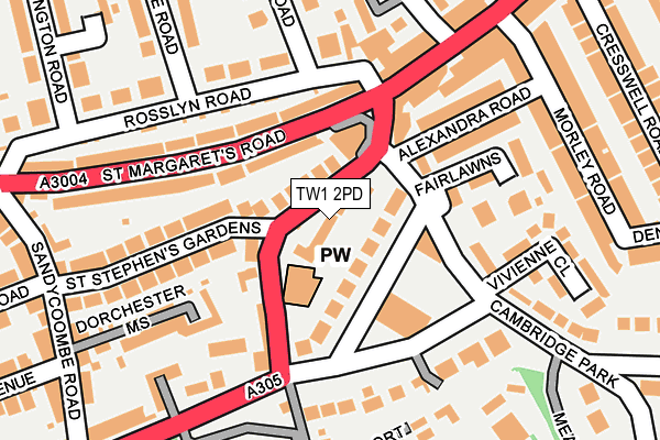 TW1 2PD map - OS OpenMap – Local (Ordnance Survey)
