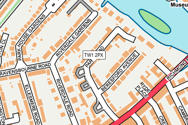 TW1 2PX map - OS OpenMap – Local (Ordnance Survey)