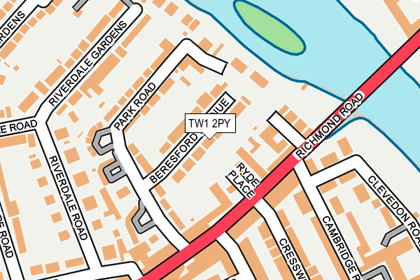 TW1 2PY map - OS OpenMap – Local (Ordnance Survey)