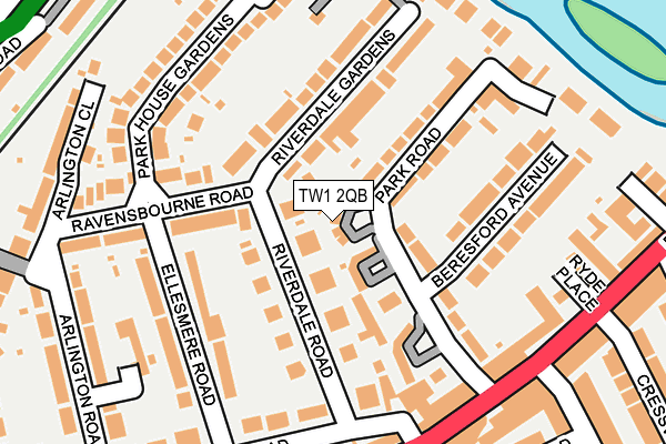TW1 2QB map - OS OpenMap – Local (Ordnance Survey)