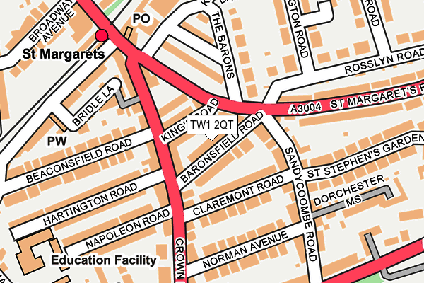 TW1 2QT map - OS OpenMap – Local (Ordnance Survey)