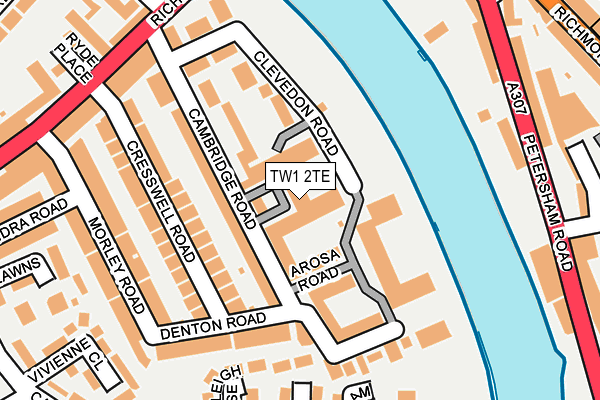 TW1 2TE map - OS OpenMap – Local (Ordnance Survey)