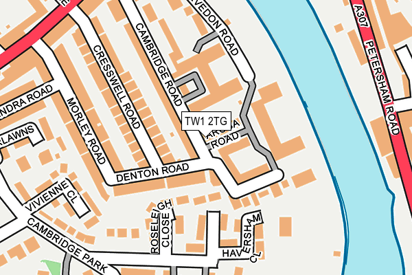 TW1 2TG map - OS OpenMap – Local (Ordnance Survey)