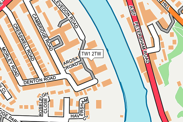 TW1 2TW map - OS OpenMap – Local (Ordnance Survey)