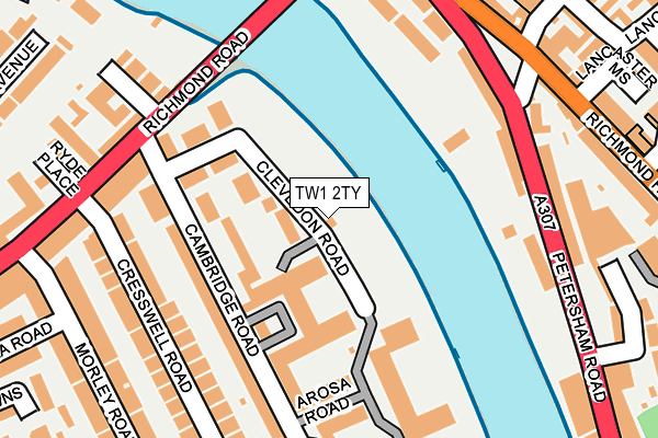 TW1 2TY map - OS OpenMap – Local (Ordnance Survey)