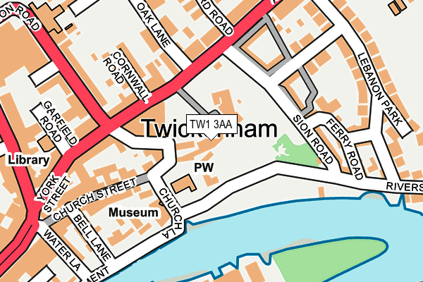 TW1 3AA map - OS OpenMap – Local (Ordnance Survey)