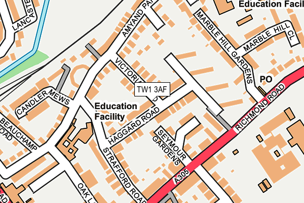 TW1 3AF map - OS OpenMap – Local (Ordnance Survey)