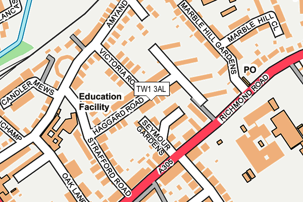 TW1 3AL map - OS OpenMap – Local (Ordnance Survey)