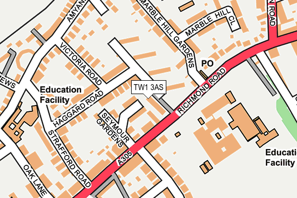 TW1 3AS map - OS OpenMap – Local (Ordnance Survey)