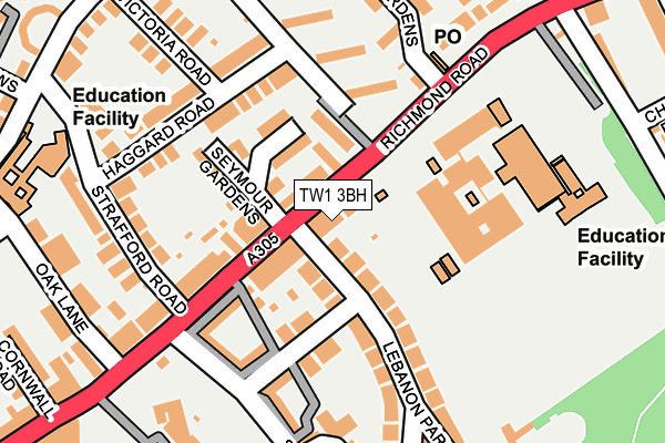 TW1 3BH map - OS OpenMap – Local (Ordnance Survey)