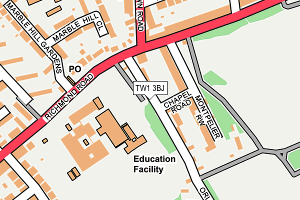 TW1 3BJ map - OS OpenMap – Local (Ordnance Survey)