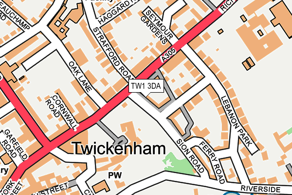 TW1 3DA map - OS OpenMap – Local (Ordnance Survey)