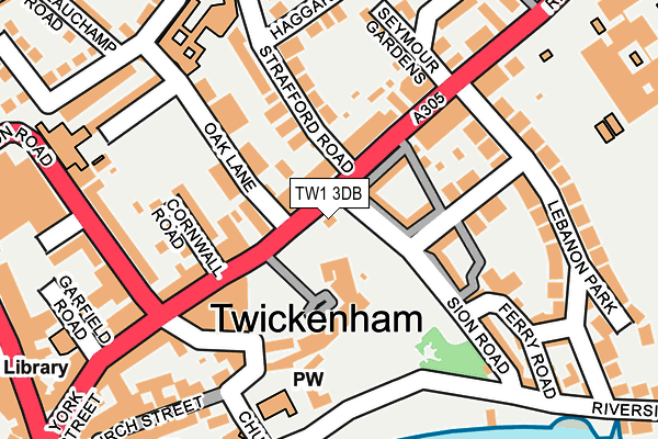 TW1 3DB map - OS OpenMap – Local (Ordnance Survey)