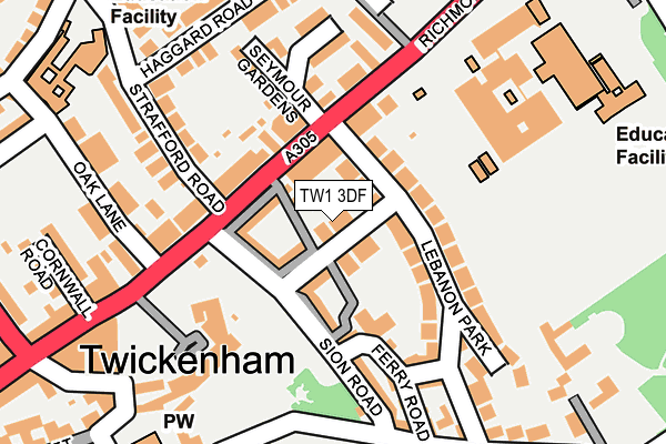 TW1 3DF map - OS OpenMap – Local (Ordnance Survey)