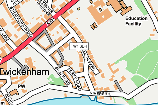 TW1 3DH map - OS OpenMap – Local (Ordnance Survey)