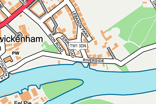 TW1 3DN map - OS OpenMap – Local (Ordnance Survey)