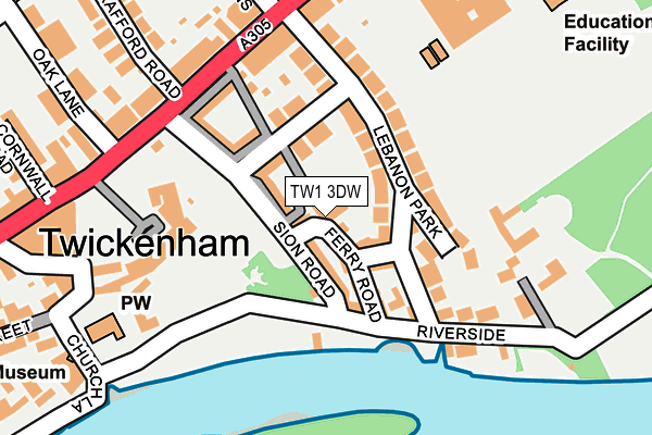 TW1 3DW map - OS OpenMap – Local (Ordnance Survey)