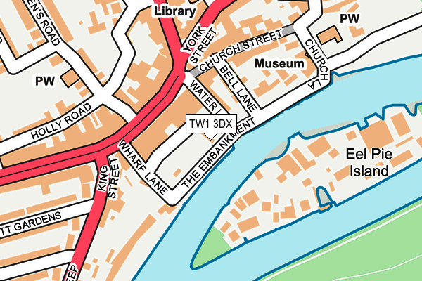 TW1 3DX map - OS OpenMap – Local (Ordnance Survey)