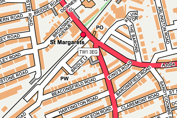 TW1 3EG map - OS OpenMap – Local (Ordnance Survey)