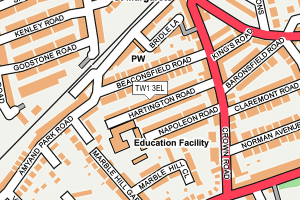 TW1 3EL map - OS OpenMap – Local (Ordnance Survey)