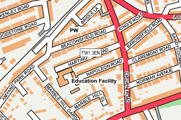 TW1 3EN map - OS OpenMap – Local (Ordnance Survey)