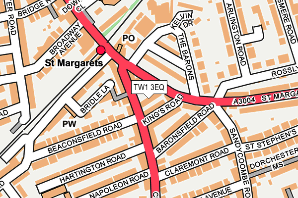 TW1 3EQ map - OS OpenMap – Local (Ordnance Survey)