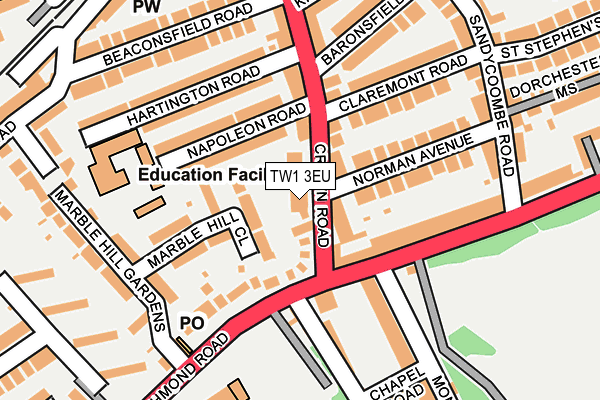 TW1 3EU map - OS OpenMap – Local (Ordnance Survey)