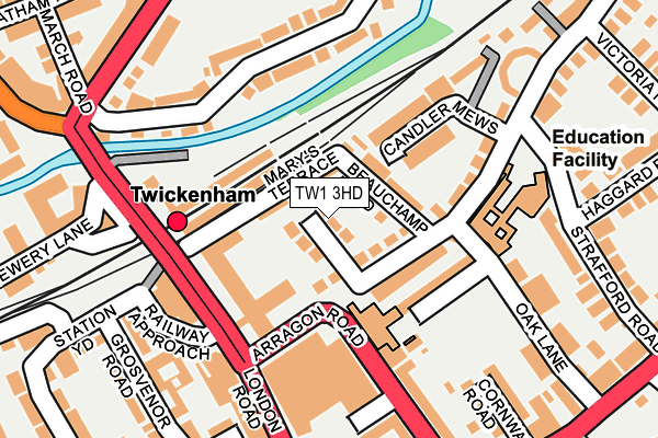 TW1 3HD map - OS OpenMap – Local (Ordnance Survey)