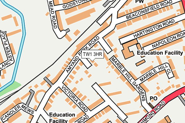 TW1 3HR map - OS OpenMap – Local (Ordnance Survey)