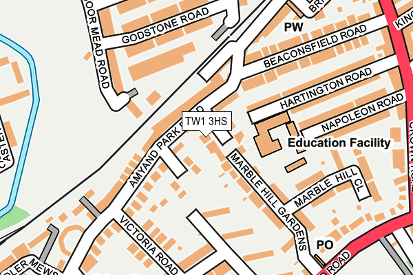 TW1 3HS map - OS OpenMap – Local (Ordnance Survey)
