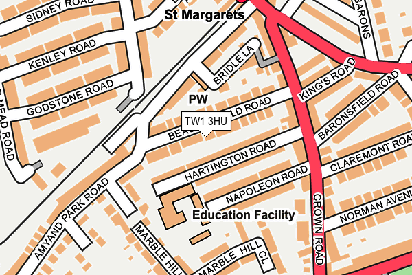 TW1 3HU map - OS OpenMap – Local (Ordnance Survey)