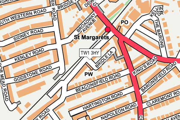 TW1 3HY map - OS OpenMap – Local (Ordnance Survey)