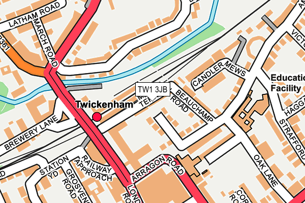 TW1 3JB map - OS OpenMap – Local (Ordnance Survey)