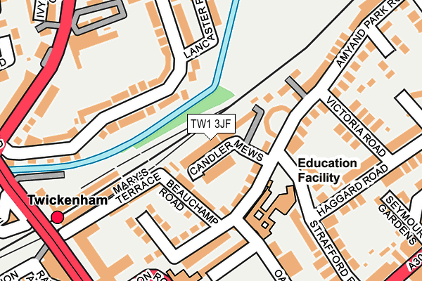 TW1 3JF map - OS OpenMap – Local (Ordnance Survey)