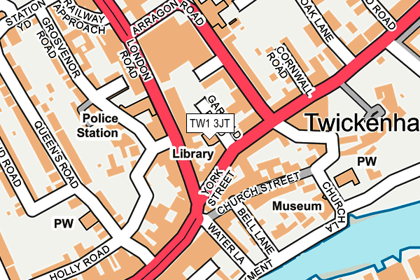 TW1 3JT map - OS OpenMap – Local (Ordnance Survey)