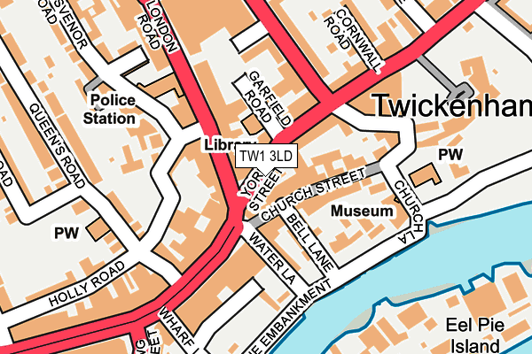 TW1 3LD map - OS OpenMap – Local (Ordnance Survey)