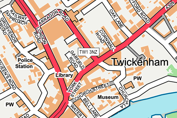 TW1 3NZ map - OS OpenMap – Local (Ordnance Survey)