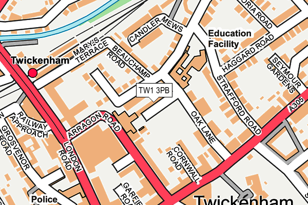 TW1 3PB map - OS OpenMap – Local (Ordnance Survey)