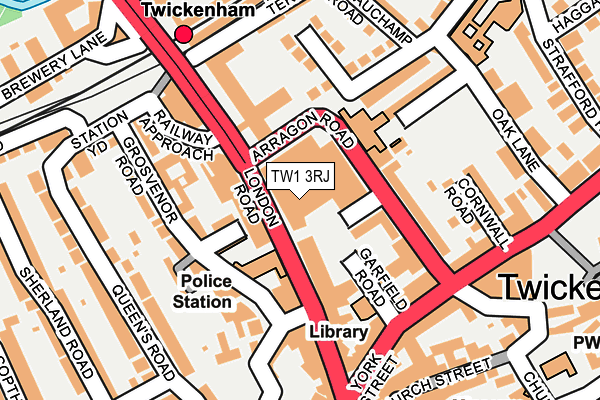 TW1 3RJ map - OS OpenMap – Local (Ordnance Survey)