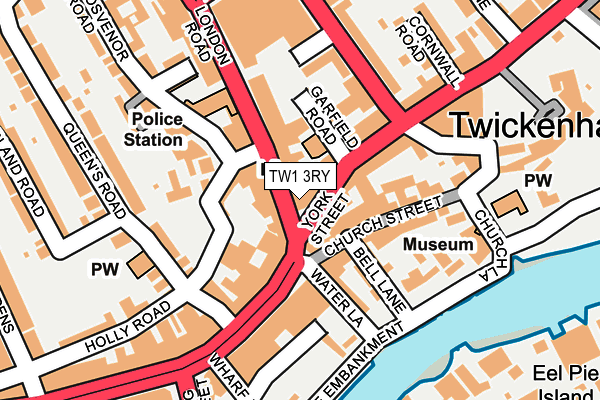 TW1 3RY map - OS OpenMap – Local (Ordnance Survey)