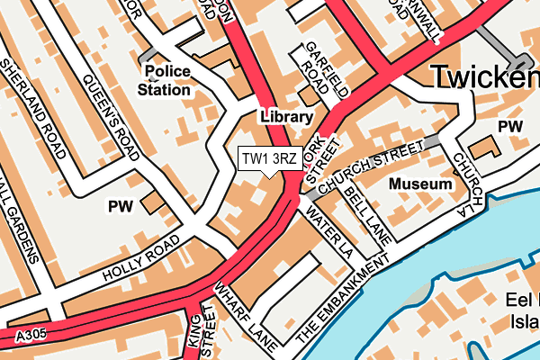 TW1 3RZ map - OS OpenMap – Local (Ordnance Survey)