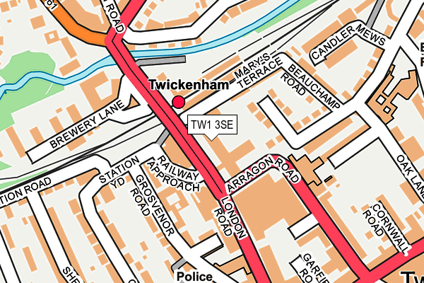 TW1 3SE map - OS OpenMap – Local (Ordnance Survey)
