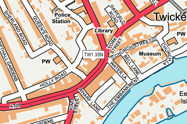 TW1 3SN map - OS OpenMap – Local (Ordnance Survey)
