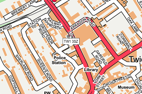 TW1 3SZ map - OS OpenMap – Local (Ordnance Survey)